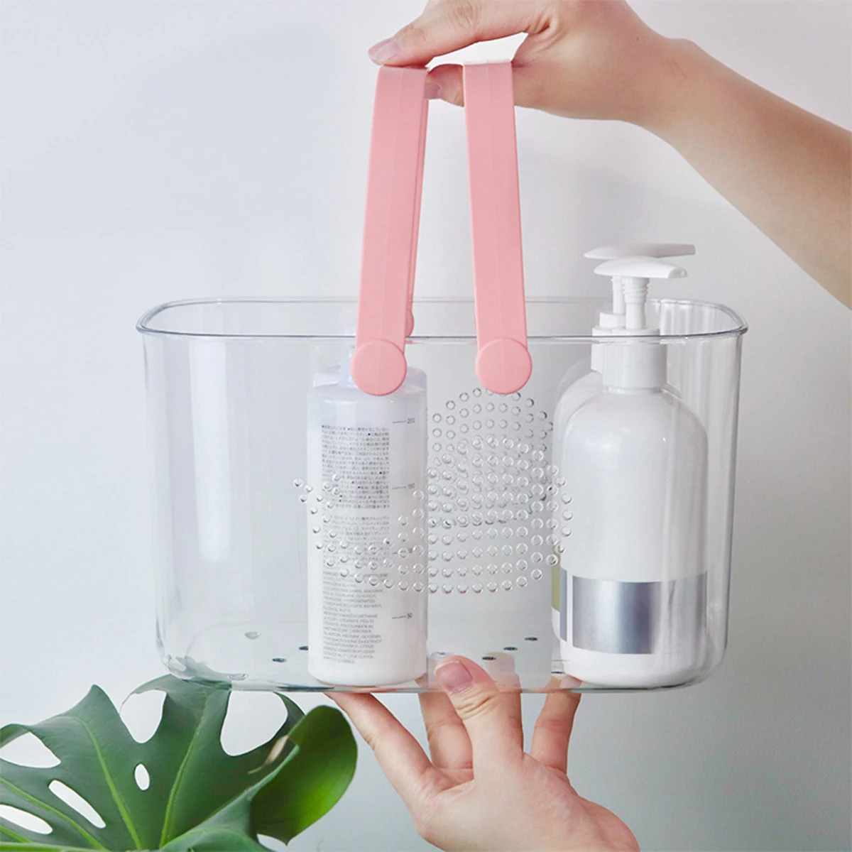 Portable Whale Shower Caddy with Handle Translucent Bathroom Storage Basket for Bathing Essentials College Dorm shower caddy basket