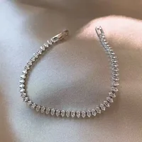 Luxury Roman Crystal Geometric Chain Bracelets for Women Trendy Goth Full Rhinestone Marquise Charm Bracelet Wed Jewelry Gift