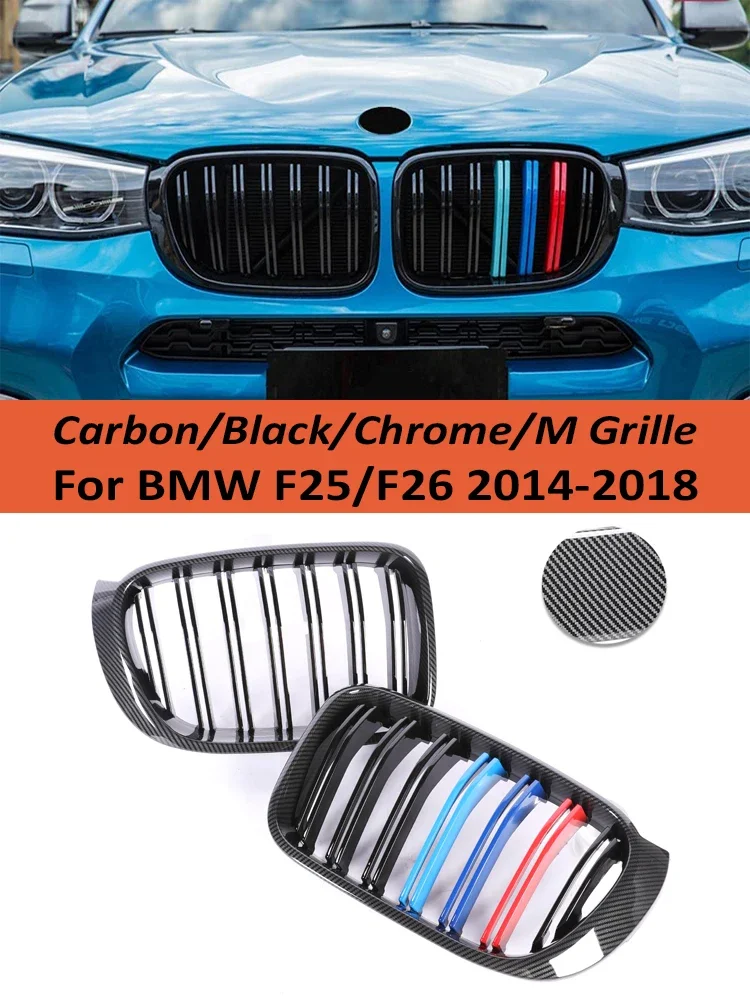 

Передний бампер Kindey решетка Гонки углеродный гриль для BMW X3 X4 F25 F26 2014-2018 X3M Стиль Нижняя лицевая решетка автомобильные аксессуары