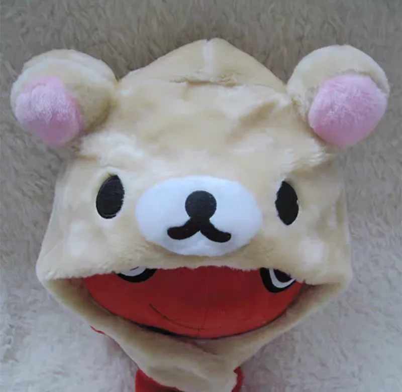 Rilakkuma Korilakkuma Bear Plush Ushanka Winter Hat For Women Girls Boys Kids Cartoon Anime