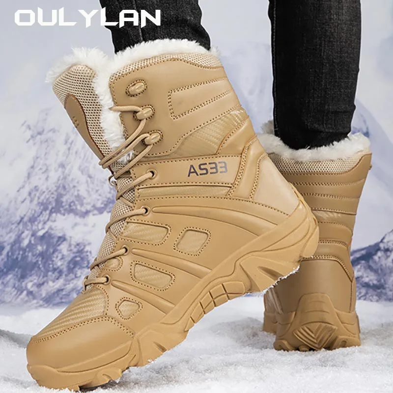New Winter Military Boots Mens Outdoor Warm Leather Hiking Boots Men Army Special Force Desert Shoes Tactical Combat Ankle Boots