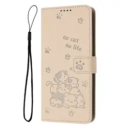 Adorable Cat Leather Wallet Flip Phone Case - Stylish and Protective Cover for Edge 50 Ultra 5G (A)
