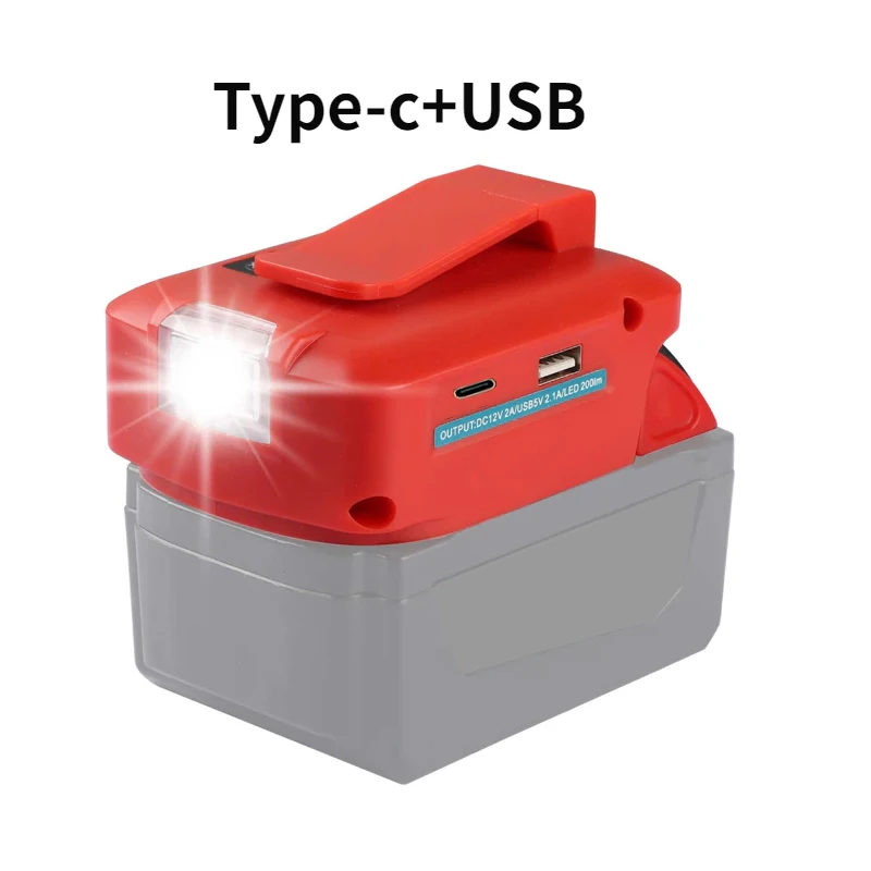 Со светодиодной подсветкой, запасной порт постоянного тока с 2 USB-портами для Milwaukee M & 18, адаптер источника питания для Milwaukee M & 18 18V