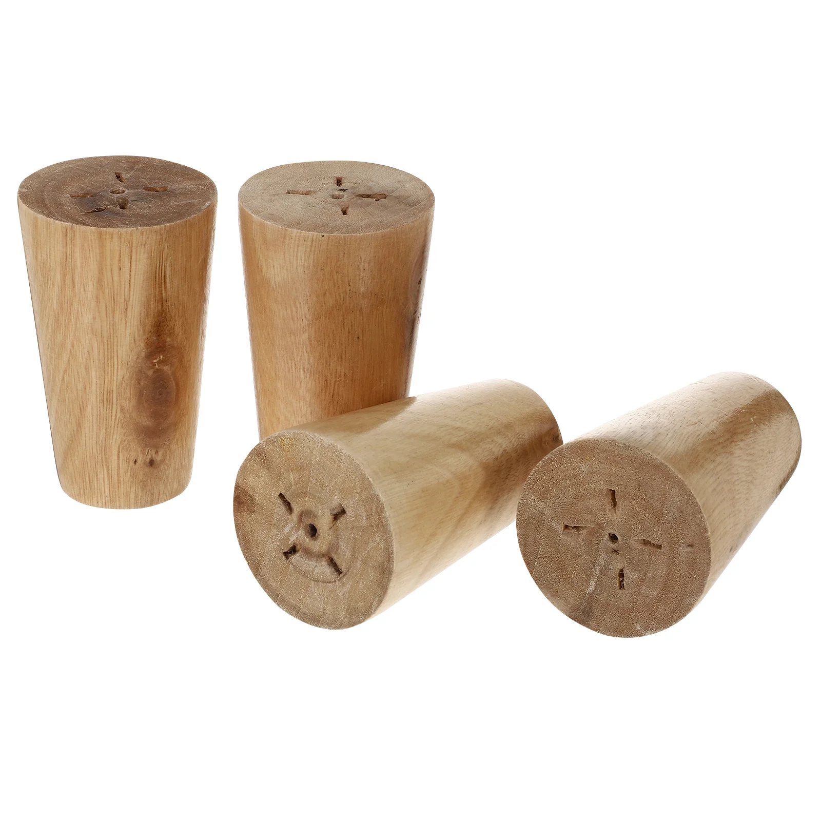 Piedini in legno massello per mobili, colore bianco, dimensioni 8x7x7 cm