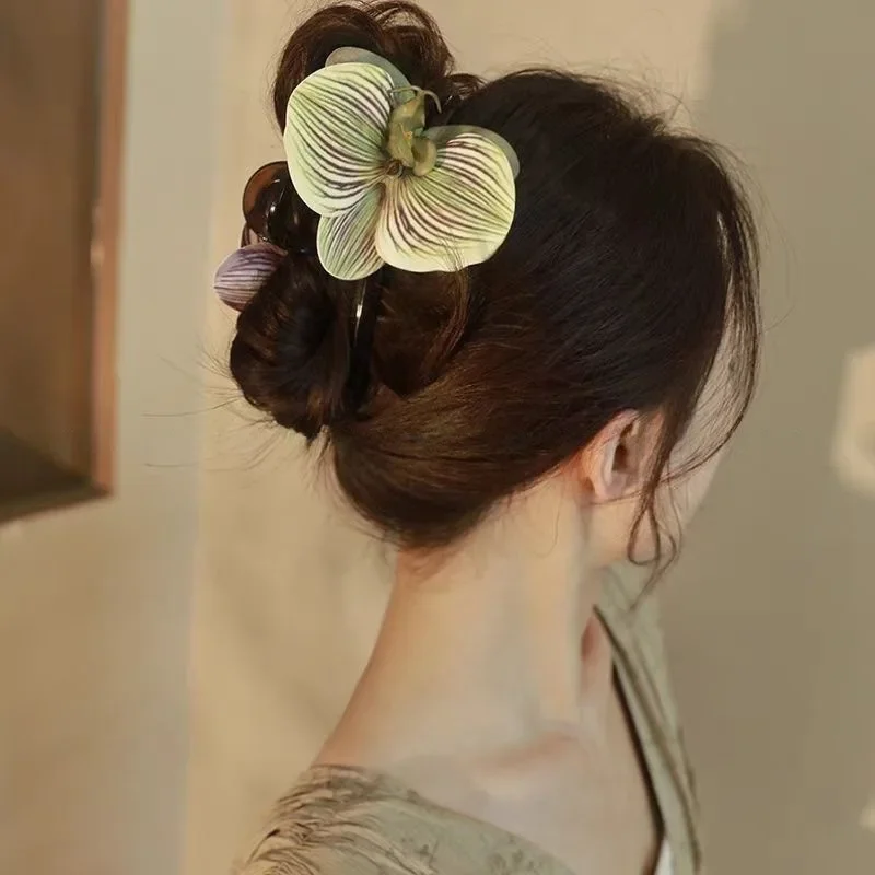 Fermaglio per capelli a forma di fiore phalaenopsis trendy_voghion.com