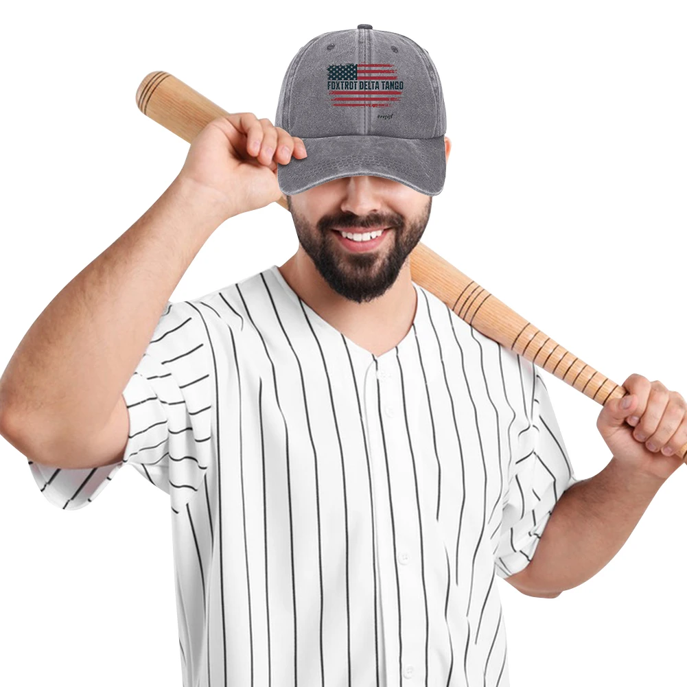 US Flag Baseball Hat Breathable Adjustable Dad Hat Comfortable Washed Cotton Trucker Foxtrot Delta Tango for Men Women