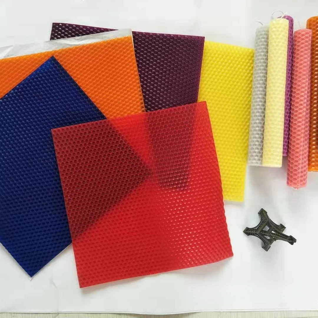 Color Beeswax Slice DIY Craft Wax Slice Honeycomb Color Beeswax Wax Candle Making Supplies 2pcs 20*20cm