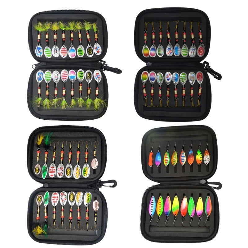 16Pcs Spinner Bait Set Metal Fishing Lures 1