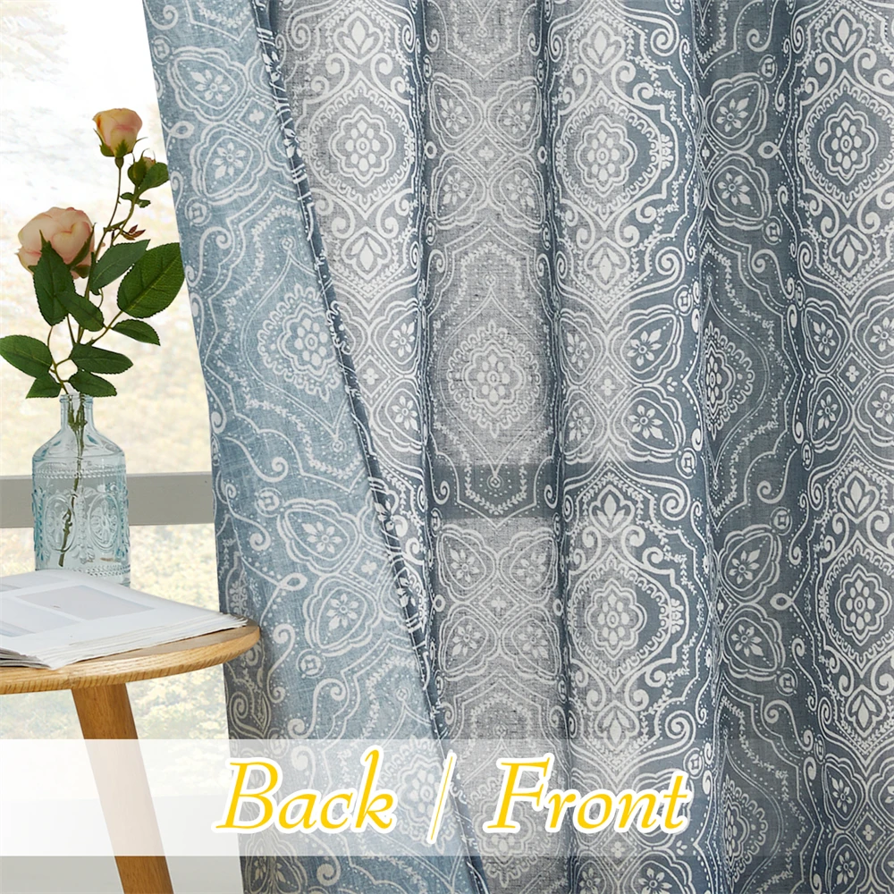 NICETOWN 1PC White Leaves Sheer Curtains Curtain for Living Room Kids Bedroom Decor Tulle Curtains
