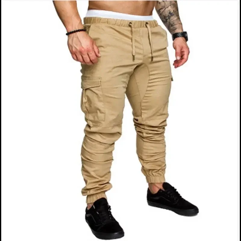 

2023 New Workwear Multi Pocket Pants Men's Solid Color Casual Large Fit Pants Versatile And Simple Men's Leggings