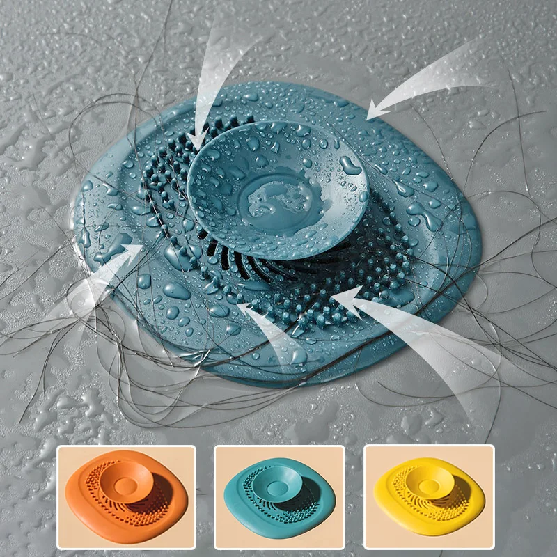 

Bathroom Sink Filter Silicone Drain Cover Hair Connector For Kitchen Sewer Floor Drain Hair Collector Bathroom Accessories