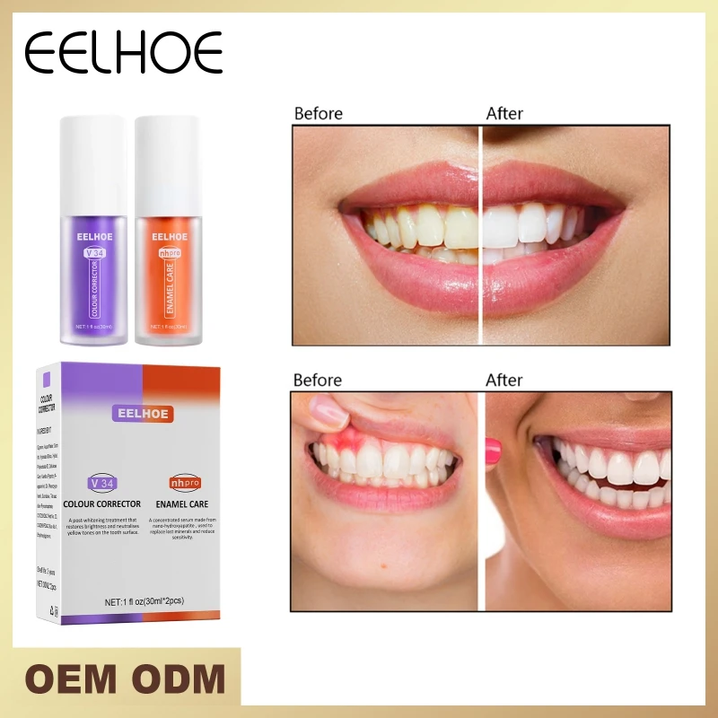 

V34 Colour Corrector Teeth Whitening Oral Cleaning Repair Fresh Breath Tooth Herbal Remove Stain Tooth Whitening Toothpaste