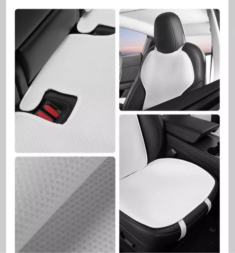 Ice Silk Car Seat Cushion for Tesla Model Y Juniper 2025 Mats Breathable All Sea