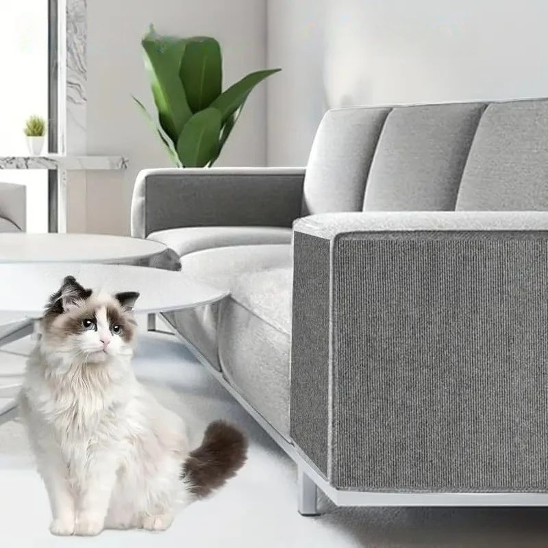 Self-Adhesive Cat Scratch Mat Durable Sisal Furniture Protector DIY Customizable Scratching Pad Couch Sofa Protection