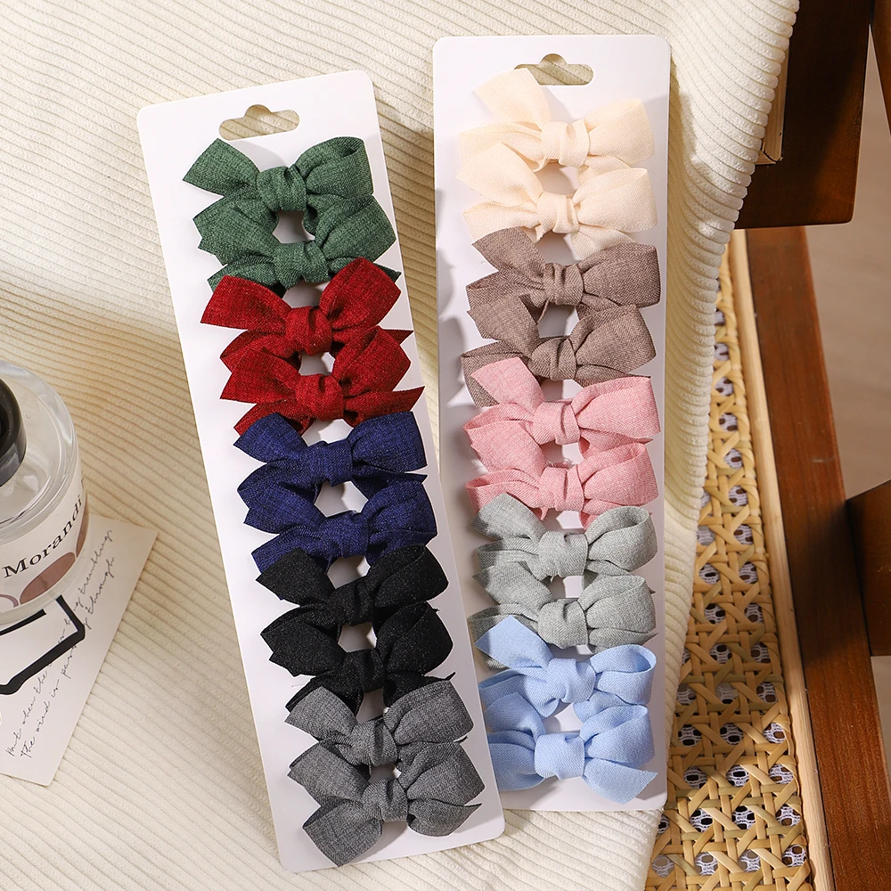 Hair Accessories 10pcs/set Cute Girls Princess Hairpins Hair Bows Nylon Safe Hair Clip