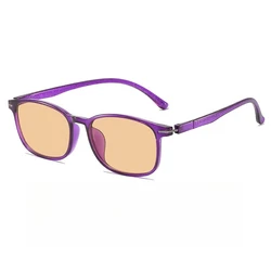 Ultralight Trendy Blue Light Blocking Glasses with Purple Lenses - Stylish Outdoor and Computer Protection (Purple - tea)