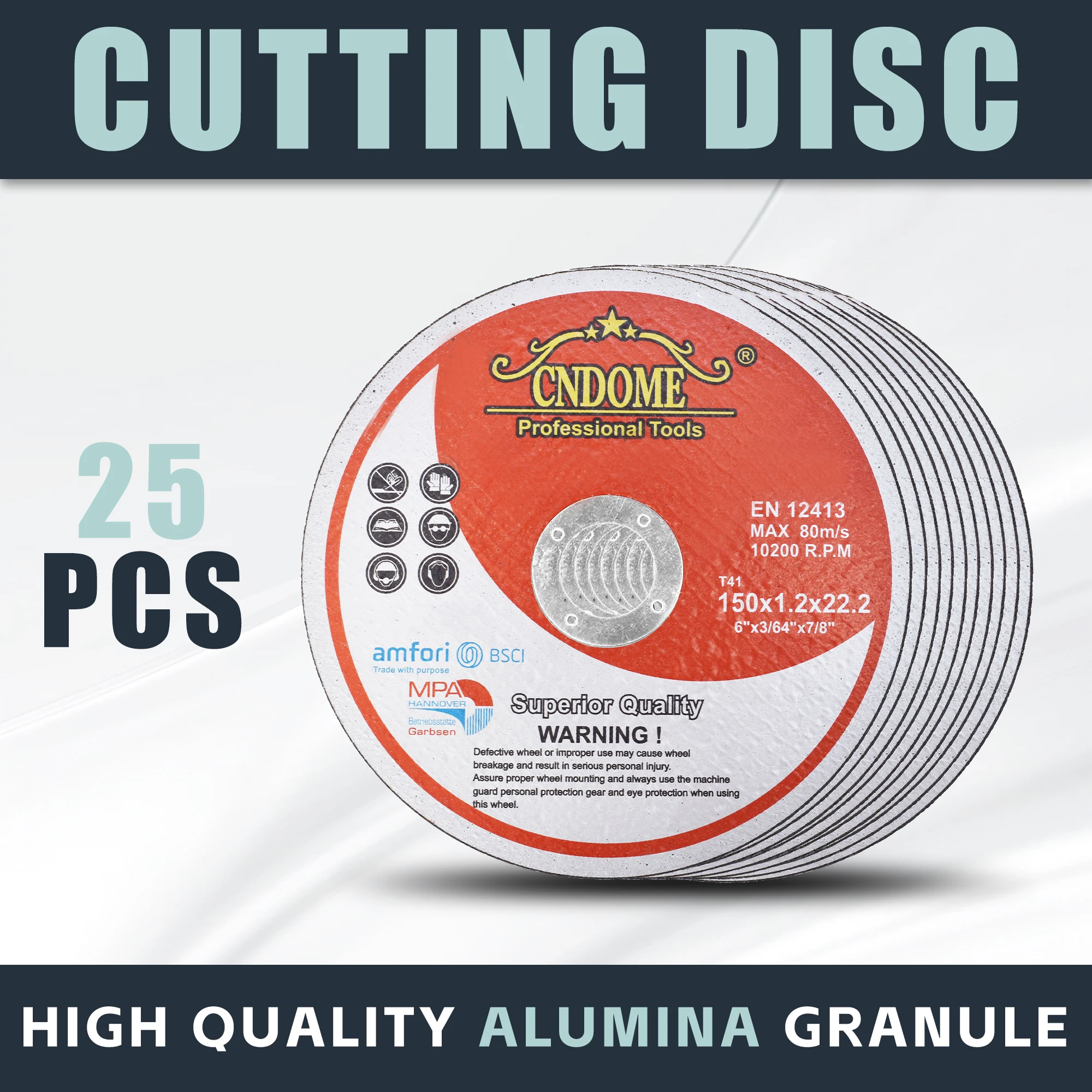 25 Pack 6" x.045 x7/8" Cut-Off Wheel - Metal & Stainless Steel Cutting Discs