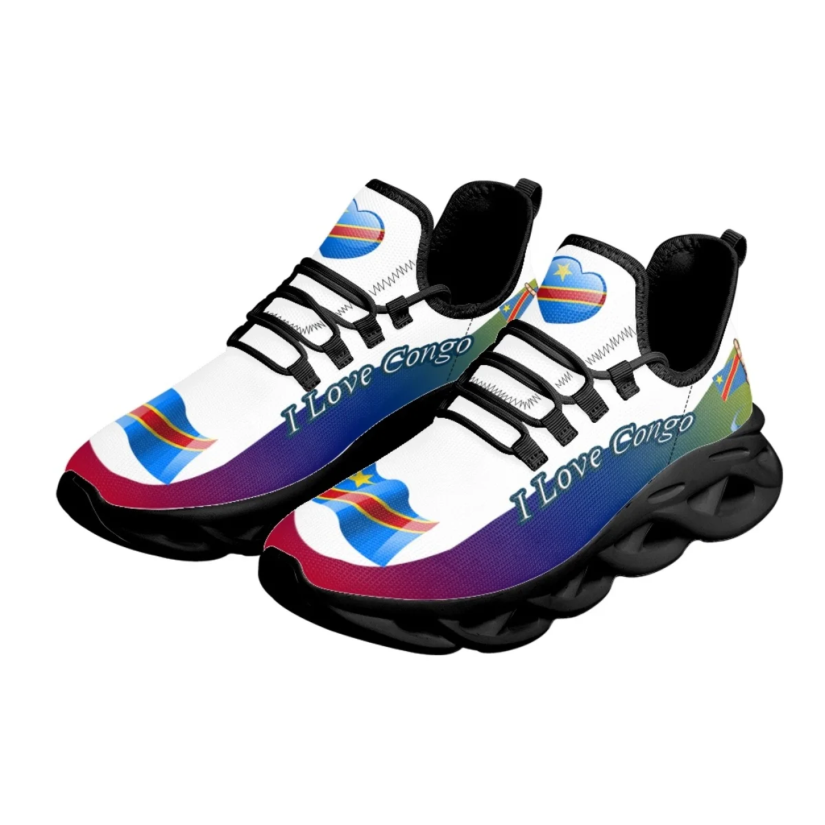 New Arrivals I Love Congo Women's Sneakers Mesh Shock Absorbing Running Shoes Spring Autumn Durable Round Toe Walking  Footwear