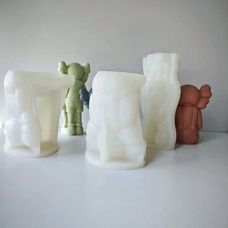 

3D мультяшный медведь, искусственная свеча, пластырь, форма «сделай сам», медведи, соевый воск