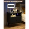 With Charging Station, Wide Fluted Nightstand,  Dresser with Storage Drawers, Bedside Table with Metal Handle & Leg 3