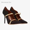 Leather Pointed Toe Stiletto Pumps for Women Elegant Designer Style High Heels Color Blocks Fashion Shallow Women Office Shoes 2