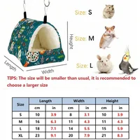 1pc mignon imprimé lit d'oiseau Mini Cage lapin écureuil tapis cochon d'inde nid Hamster maison petit Animal lit de couchage Cage suspendue pour animaux de compagnie 2
