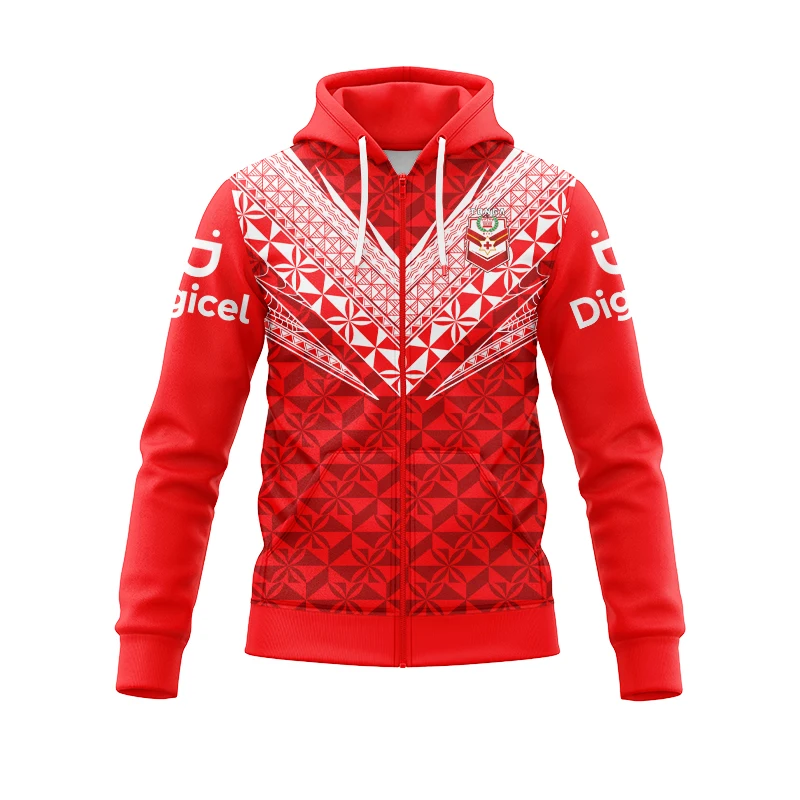 Zip Hoodie Tonga Rugby League Mate Ma'a Home Jersey S-5XL