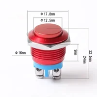 16mm Momentary High Cover Waterproof Metal Push Button Switches Car Power Switch with ScrewTermina - Image 6