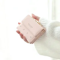 New Short Buckle Purse Korean Version of The Three Fold Small Fresh and Simple Personality Small Floral Mini Ladies Money Clip 2