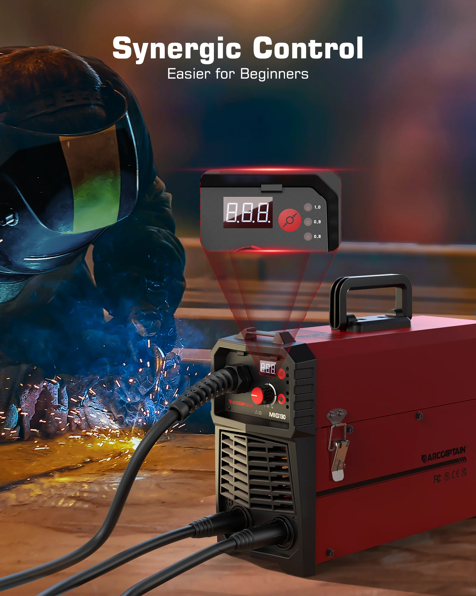 ARCCAPTAIN 3 in 1 Welding Machine DC110V Inverter 130Amp Semi-automatic  Lift Tig Argon ARC MMA Mig Welder No Gas IGBT For Home 2