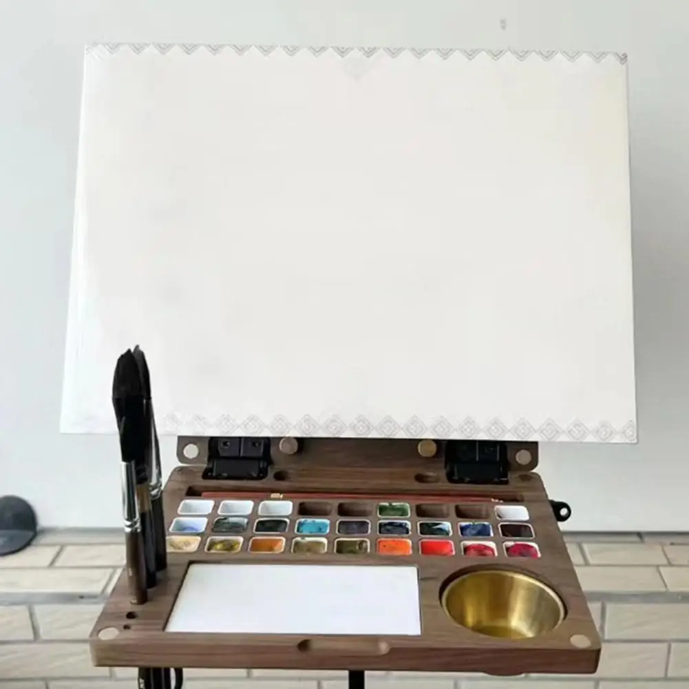 Paint Tray Color Palette Watercolor Palette Portable Wooden Watercolor Box Travel Painting Palette Supplie