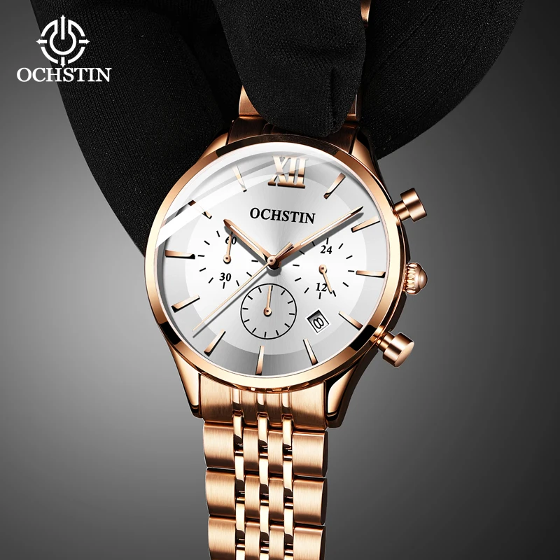 OCHSTI Hot 2024 Commander Series Personalized Trend Multi functional Quartz Movement Waterproof Watch Men's Quartz Watch