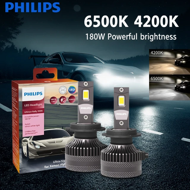 Philips LED 15000lm Ultinon Rally 3590 H4 H7 H8 H11 HB3 HB4 H19 HIR2 H1 Car Headlight 6500K White Max Power 180W 12V 4200K U359N 1