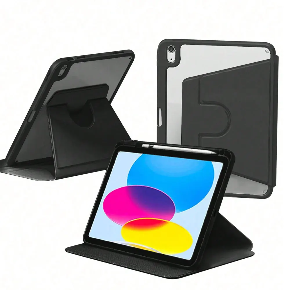 Acrylic 360° Rotating Tablet Case with Pencil Holder