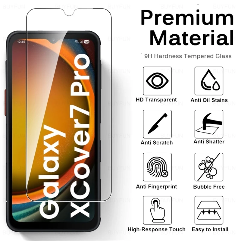 Samsung XCover Tempered Glass Screen Protector - 3 Pack, 9H Hardness, HD Clarity