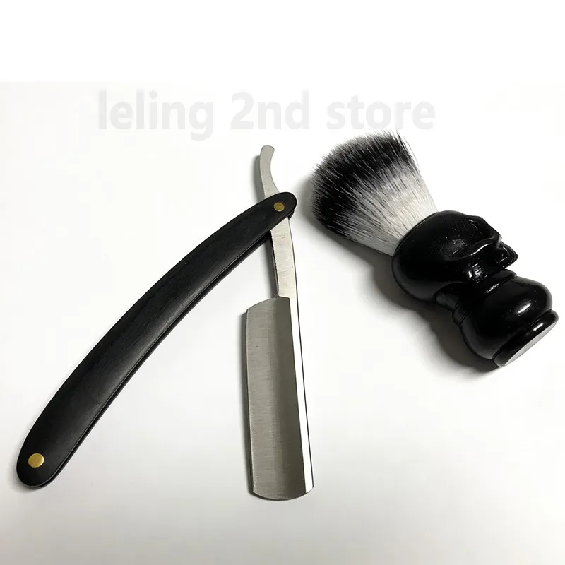 컷스로트 스트레이트 면도칼 나무 손잡이 전문 이발사용 흑단 남성용 면도칼 접이식 경화강 고경도 날카로운 면도칼 선물용
