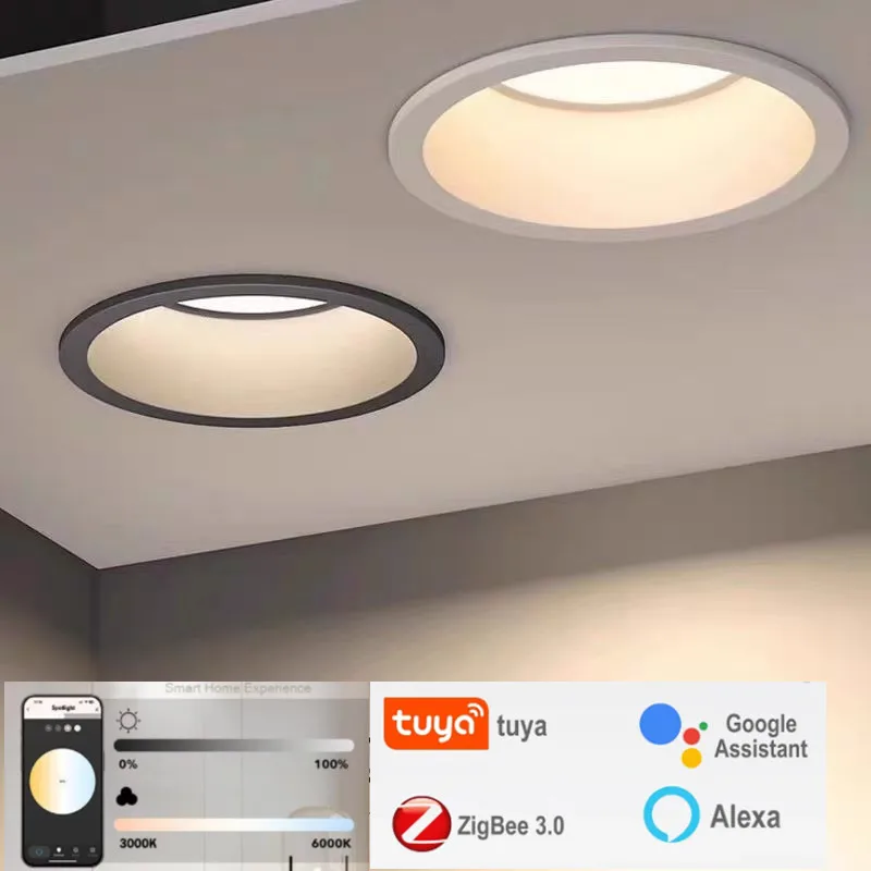 임베디드 ZigBee 3.0 LED 튜브 조명 110V-240V 디밍이 가능한 천장 조명 2700K-6500K7W9/W/12W/15W/18W 24W 지능형 실내 조명