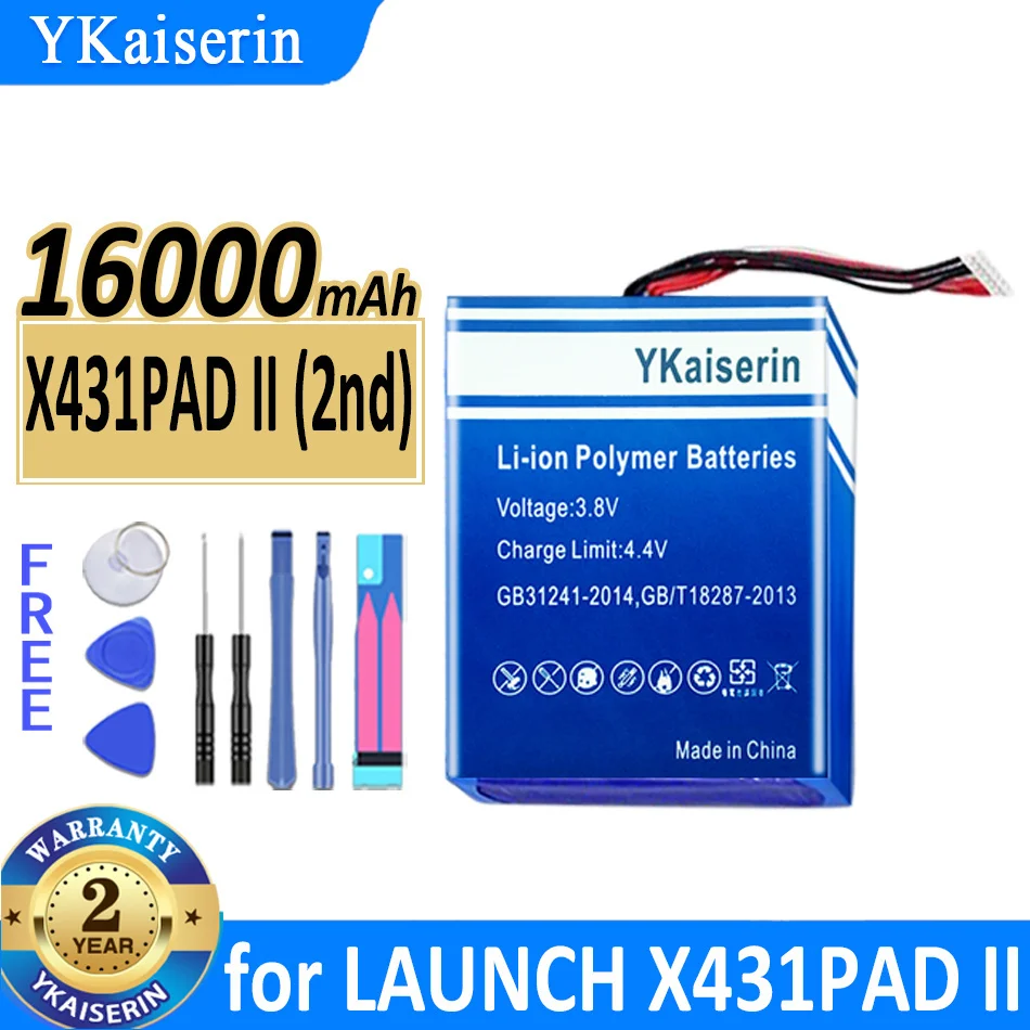 

16000mAh YKaiserin Battery for LAUNCH X431PAD II 2 X431PAD2 Bateria