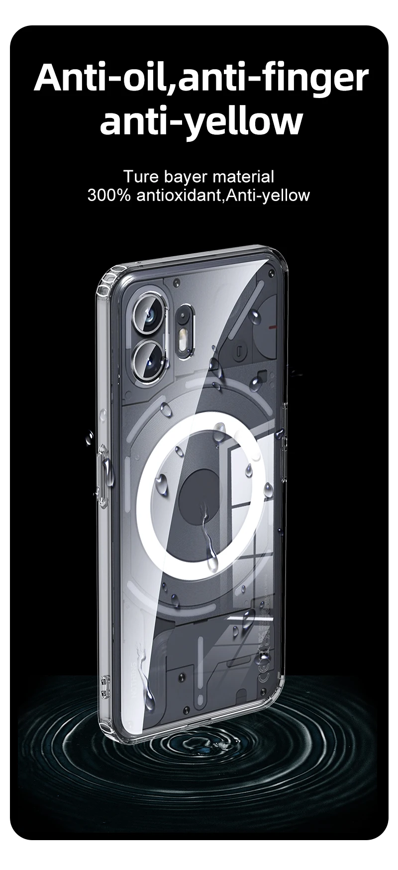 For Nothing Phone 2 1 Case Airbags Shockproof Magnetic Wireless Charging Case Shell For Nothing Phone2 Phone1 Protection Cover