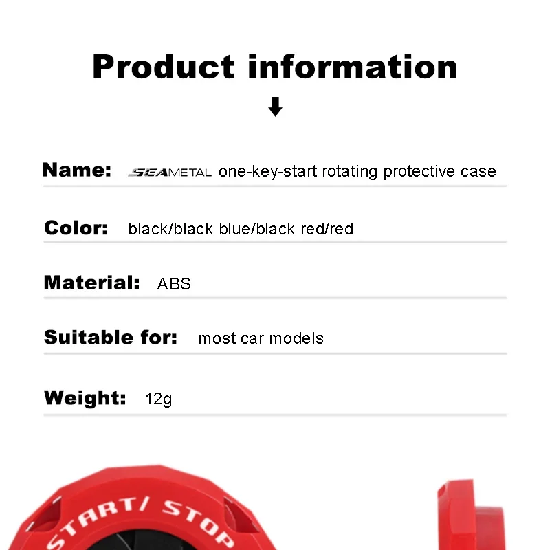 Car Start Button Cover SEAMETAL Car Engine Start Stop Switch Anti-scratch Protection Decorative Stickers