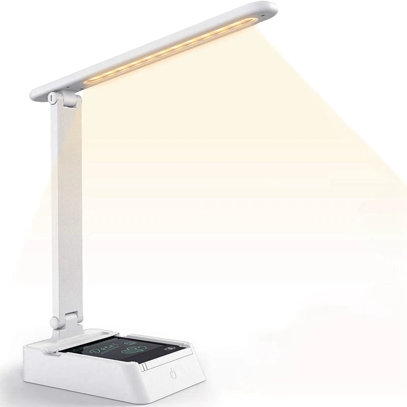 

New LED Desk Lamp,Table Lamp With 3 Lighting Modes&Stepless Dimming Contact Control,For Home Office,With LCD Writing Tablet