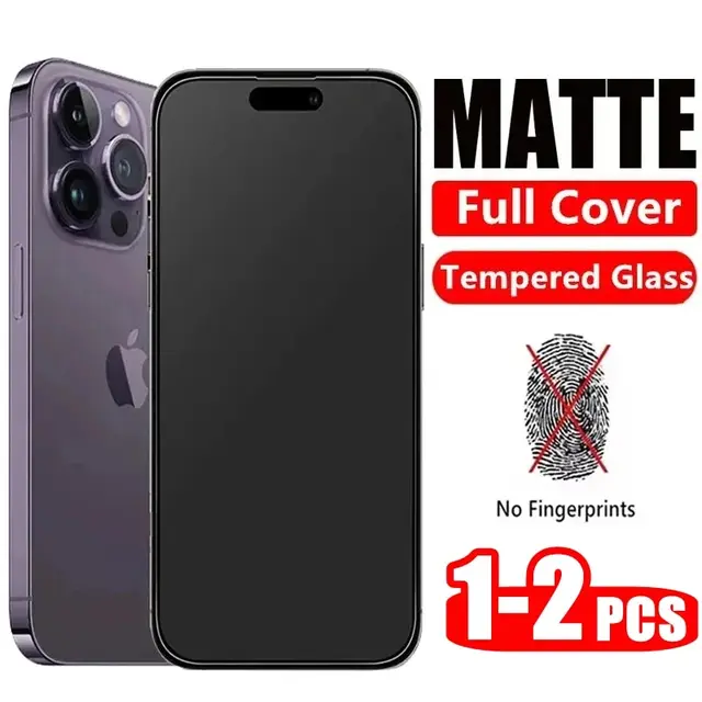 1/2 шт. матовое закаленное стекло для iPhone 15 14 12 11 13 Pro Max матовые защитные пленки для экрана для iPhone 11 12 13 14 15 Plus Glass Fil 1
