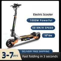 Trottinette Électrique  1000W, Batterie 48V 15.6Ah, 55 km Autonomie, Pliable, Pneus 10" Tout-Terrain, Freins à Disque 1