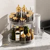 360° Rotating Storage Tray 2 Tier Lazy Susan Bathroom Countertop Organizer, Cosmetics And Perfume Organizer 2