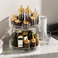 360° Rotating Storage Tray 2 Tier Lazy Susan Bathroom Countertop Organizer, Cosmetics And Perfume Organizer 2