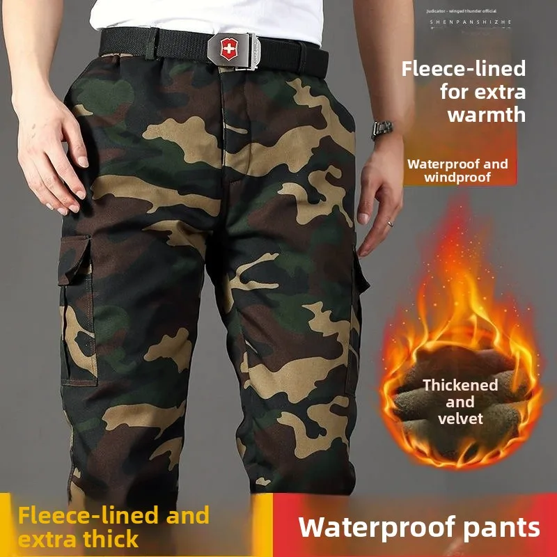 Pantalon travail camouflage épaissi imperméable homme - Vêtements pêche hiver