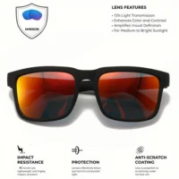 4PCS Square Sports Sunglasses with Designer Temple Pattern - UV400 for Men Women, Beach Vacation 3