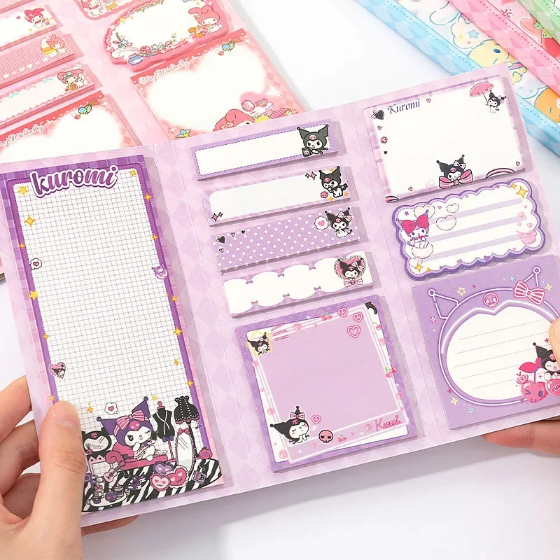 Cute Cartoon Sticky Notes Set 9 Designs 180 Sheets Foldable Memo Pads for Office School Journaling and Desk Organization 2