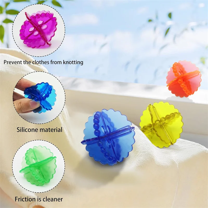 1-10pcs Silicone Laundry Balls Clothes Stain Removal and Knot Prevention Cleaning Ball Reusable Pet Hair Remover Cleaner Tools