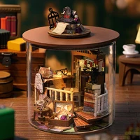 Wooden Mini DIY Doll house Kit For  Making And Assembling Room Models Toys Home And Bedroom Decorations With Furniture Dollhouse 5